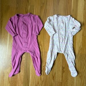 Magnetic Me Pink & White Footed Baby One-Piece Sleepers